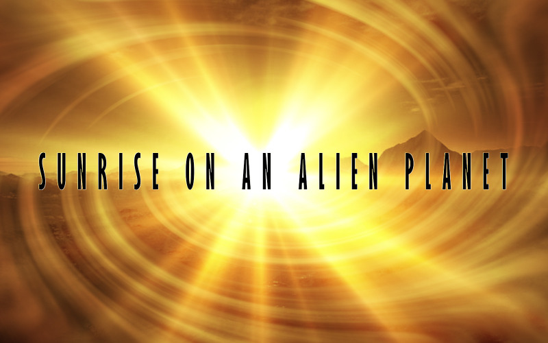 Nascer do sol em um planeta alienígena - ambiente cinematográfico atmosfera surreal