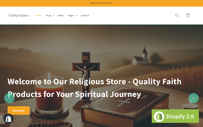 Tishfy5 – Shopify 2.0-Theme für religiöse Geschäfte