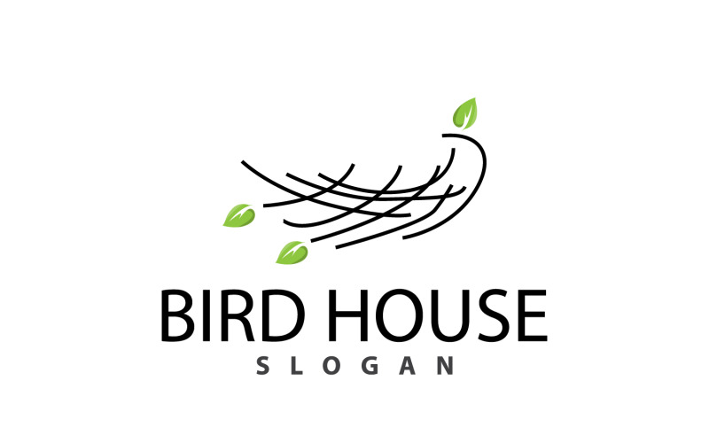 Bird Nest Logo Bird House Shelter V12