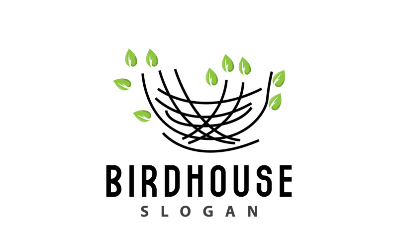 Bird Nest Logo Bird House Shelter V14