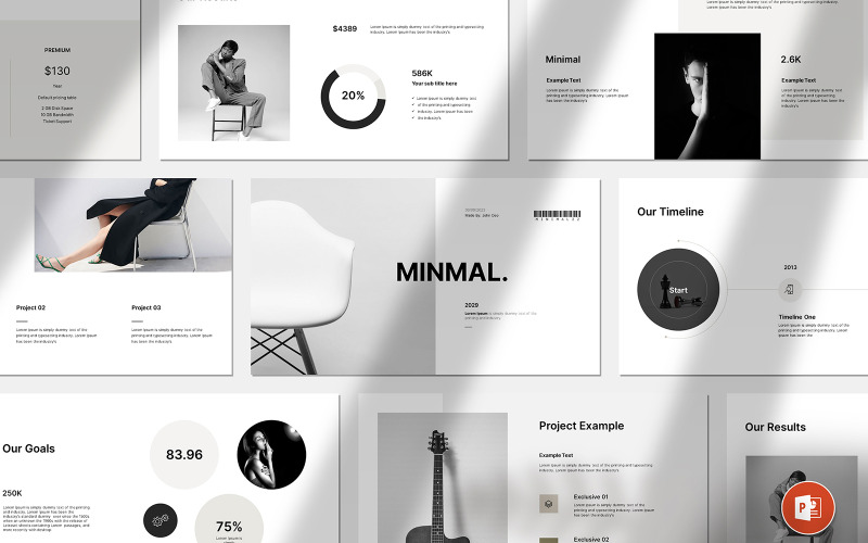Modelo de apresentação do PowerPoint com limpeza mínima