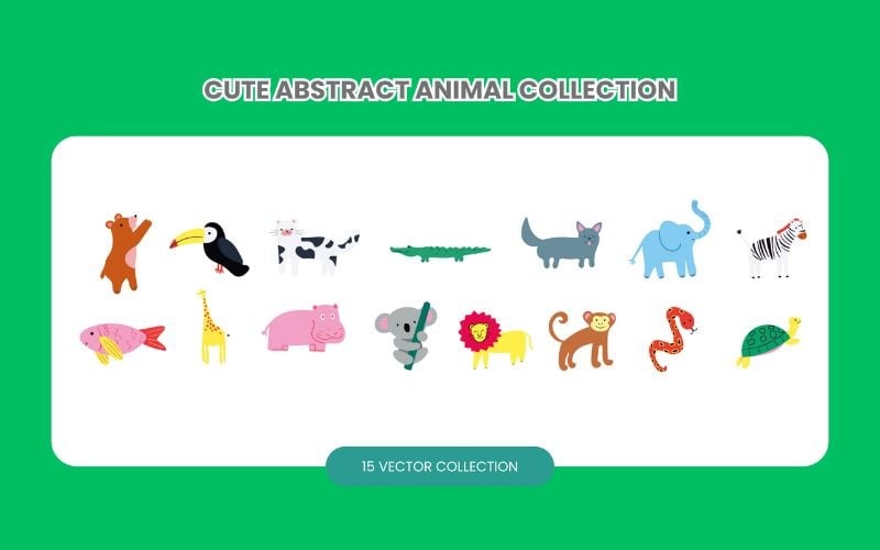 Collection d'animaux abstraits mignons