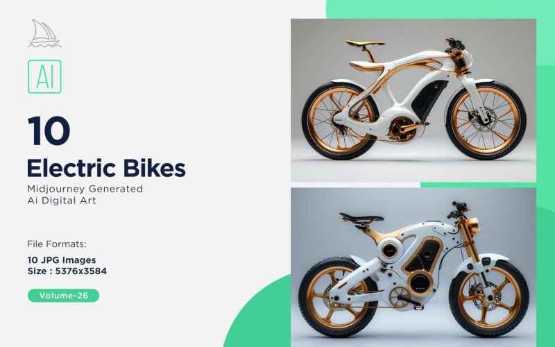 E-Bike elettriche, set di biciclette dal design elegante e minimalista 26