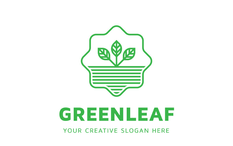 Modern Green Leaf Logo Design Template - TemplateMonster