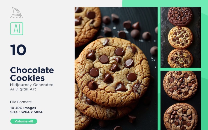 Csokoládé chips keksz 10 készlet 48