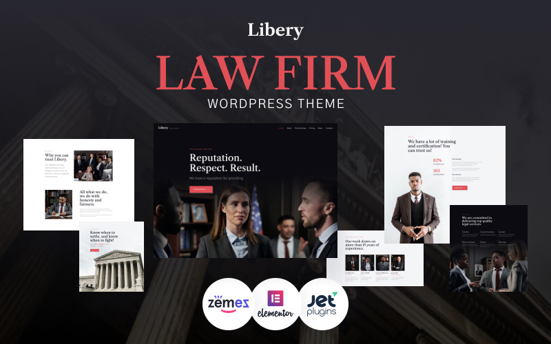 Liberty - Thème WordPress pour sites web de cabinets d'avocats et services juridiques