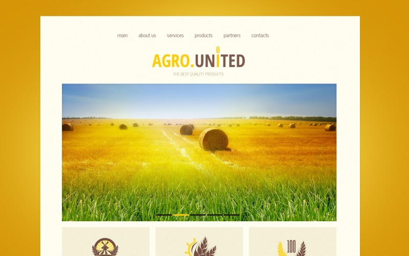 Plantilla de sitio web adaptable sobre agricultura