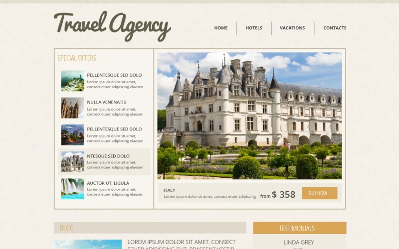 Responsive Website-Vorlage für Reisebüros