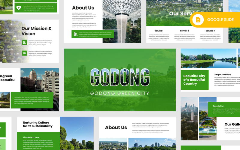 Godong – Grüne Stadt Google Slide-Vorlage