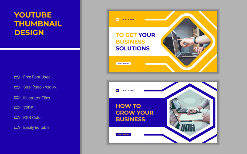 YouTube thumbnail design template 6 #437379 - TemplateMonster