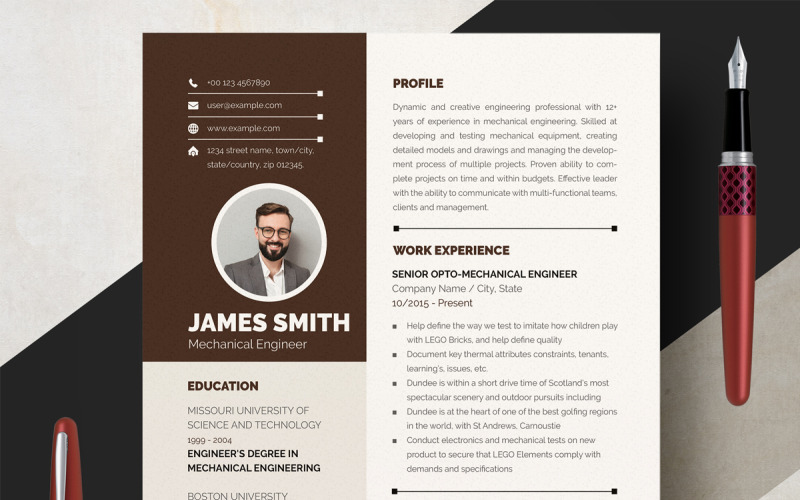 Custom Cv Pattern Customizable CV Design Layout #437656 - TemplateMonster