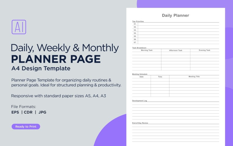 Generic Daliy Planning Pages Šablona plánovače 81 .