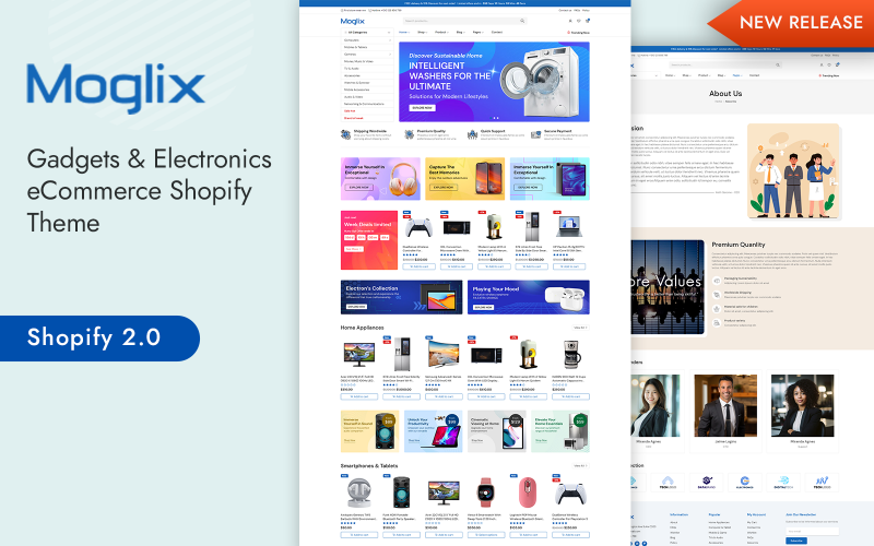 Moglix - Tema Shopify 2.0 per gadget ed elettronica eCommerce