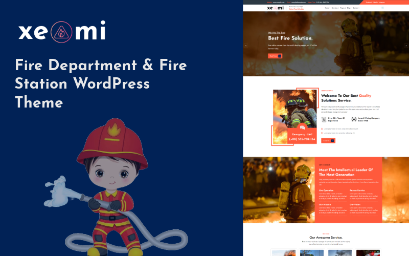 Xeomi-消防部门和消防站 WordPress 主题