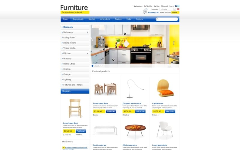 Furniture for Happy Life ZenCart Template