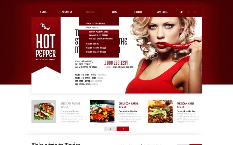 WordPress тема мексиканського ресторану