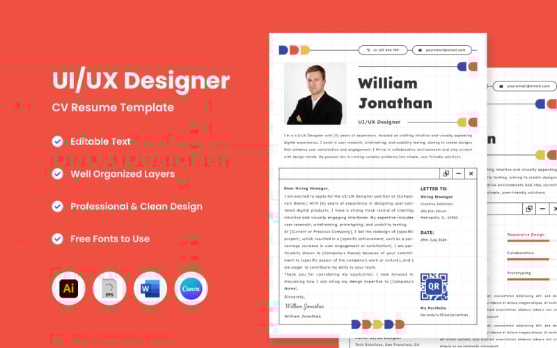 Creative CV Resume UI UX Designer V9 - TemplateMonster