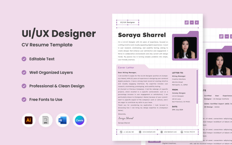 CV creativo Currículum UI UX Designer V5