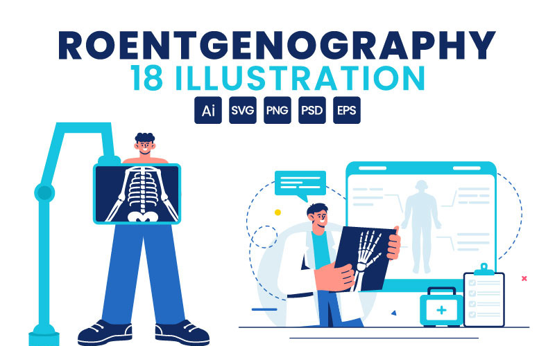 18 Illustrazione vettoriale della roentgenografia