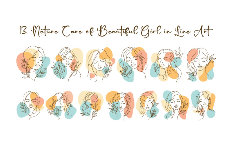 13 Soins naturels d'une belle fille en dessin au trait