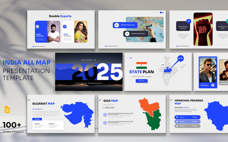 Plantilla de diapositivas de Google para todos los estados de India