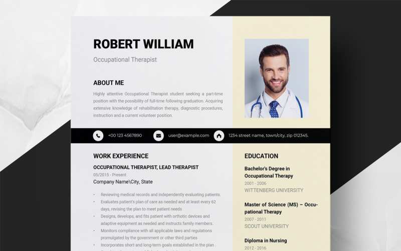 Eenvoudig CV- en CV-ontwerpsjabloon