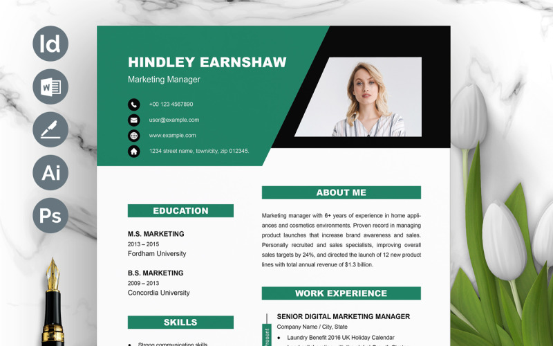 Елегантний макет шаблону резюме та резюме