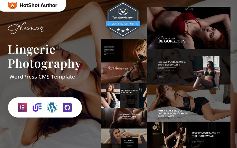 Glemor - Spodní prádlo Moderní fotografie WordPress Elementor Theme