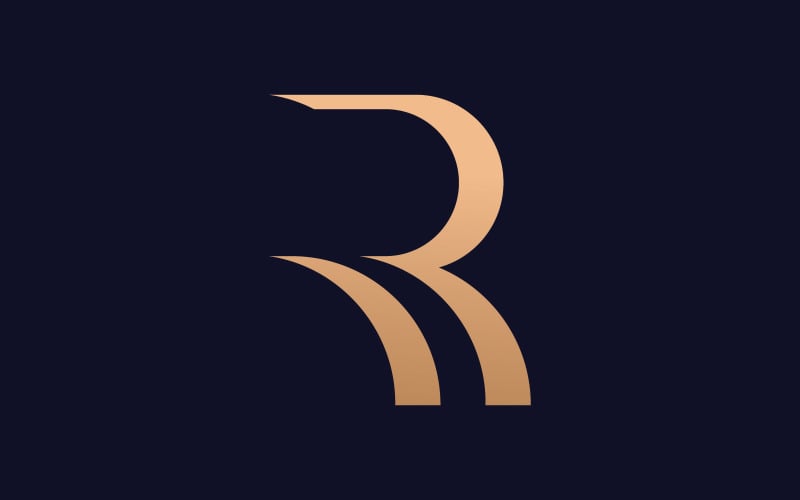 Modelo de logotipo de design de logotipo letra R, símbolo de vetor de logotipo criativo R V0