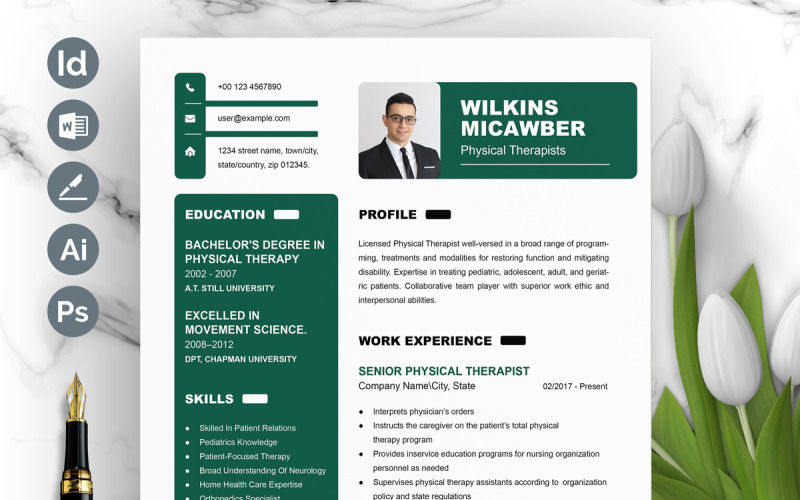 Plantilla minimalista de currículum vitae y diseño de CV