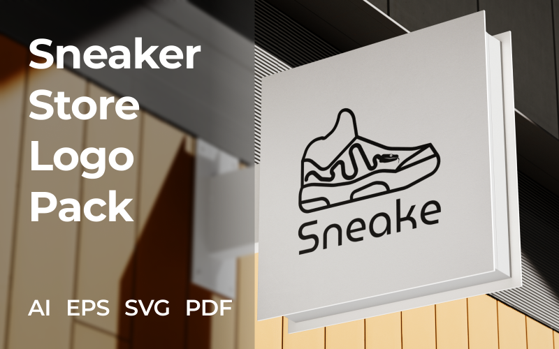 Sneake — Spor Ayakkabı Mağazası Logo Paketi Şablonu