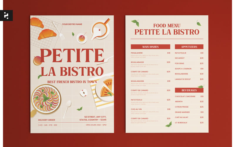 Frans Bistro Menu Sjabloon