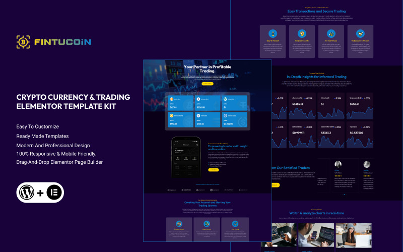 Fintucoin - Kryptovaluta & Trading Elementor Template Kit