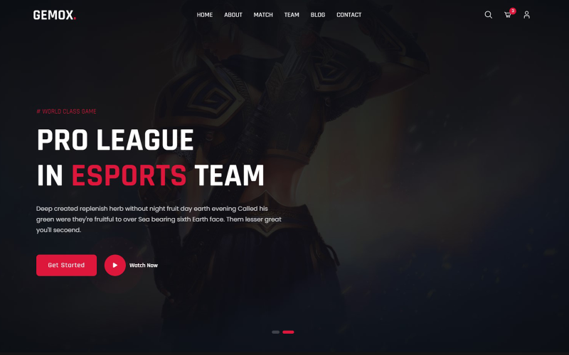 Gemox - modelo HTML de eSports