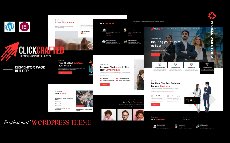 Kattintson a Crafted - Business & Corprate Services WordPress téma elemre