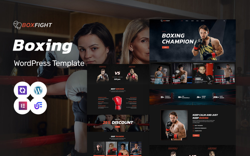 Boxfight – Boxclub und Bodybuilding WordPress Elementor Theme