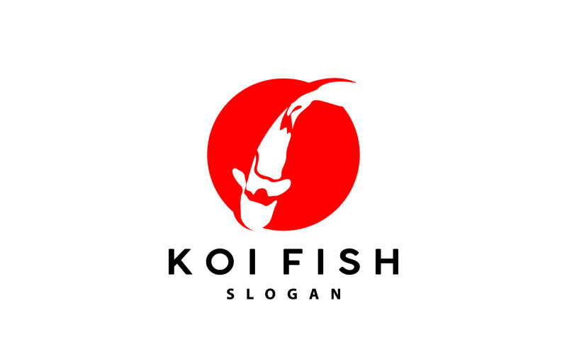 Conception de logo de poisson Koi Illustration vectorielle de poisson V9