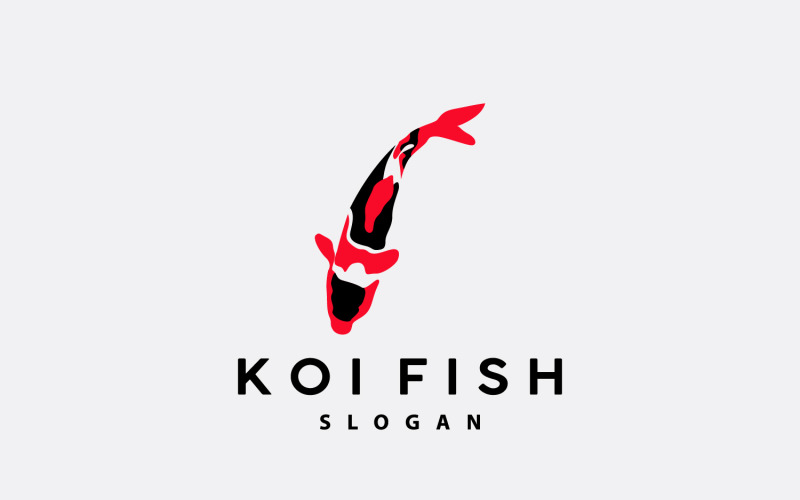 Дизайн логотипа Koi Fish Fish Векторная иллюстрация V1