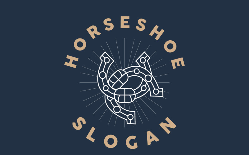 Hoefijzer Logo Paard Vector Vintage ElegantV9