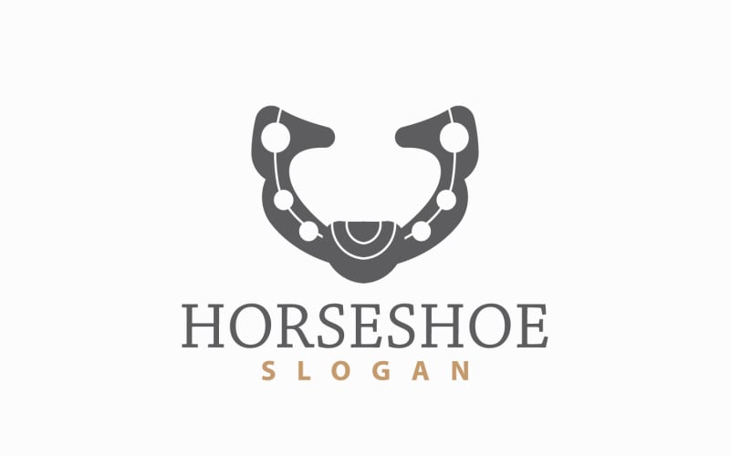 Logo de fer à cheval Cheval Vector Vintage ElegantV3
