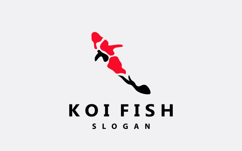 Koi Fish Logo Design Pesce Illustrazione vettoriale V2