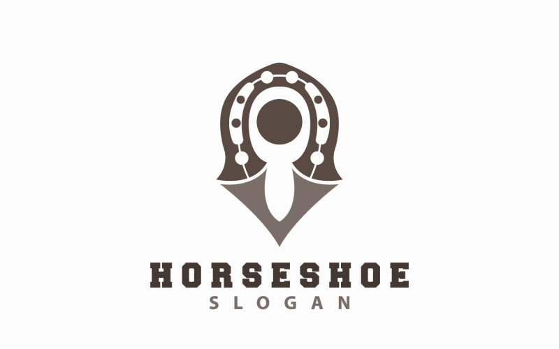 Logo a ferro di cavallo Cavallo vettoriale Vintage ElegantV7