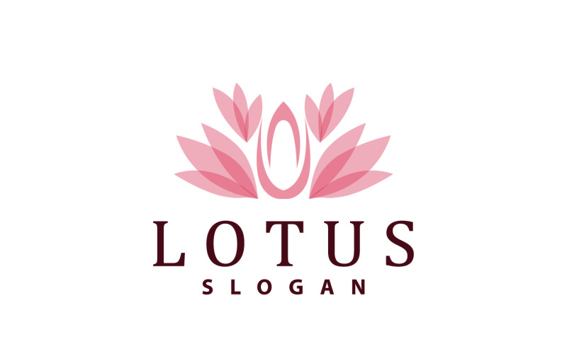 Logo de fleur de lotus, conception vectorielle V4