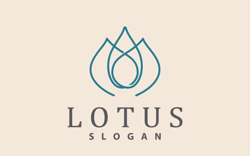 Logo di loto Fiore Pianta Disegno vettoriale V1