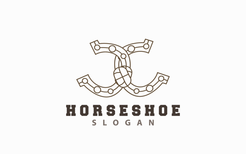 Logo Horseshoe Horse Vector Vintage ElegantV11