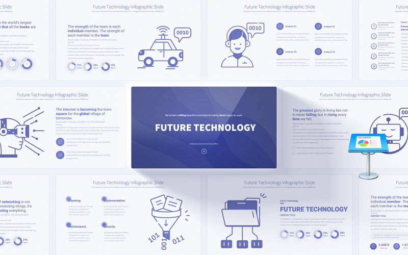 Modello di infografica per la presentazione innovativa della tecnologia futura