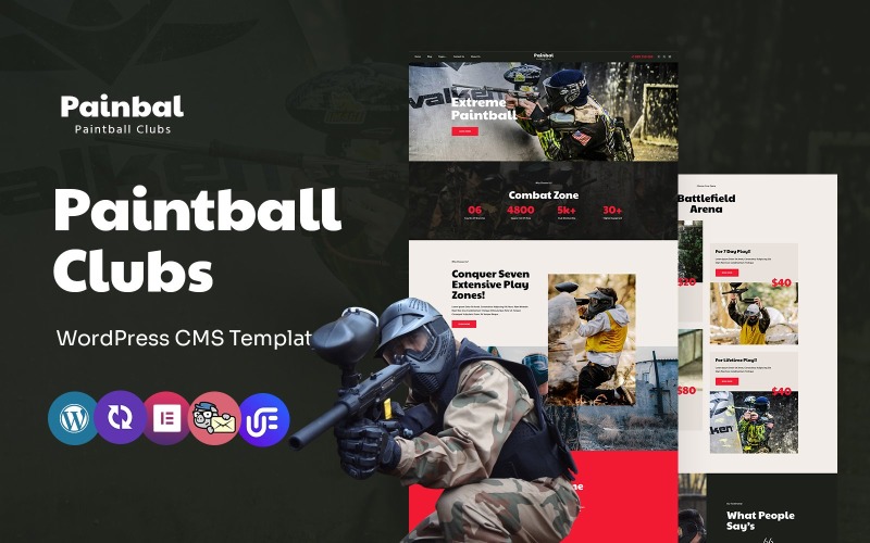 Painbal - Paintball Club Multifunctioneel WordPress Elementor-thema