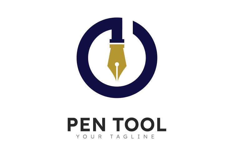 Pen logo tool gradient colorful style vector V12