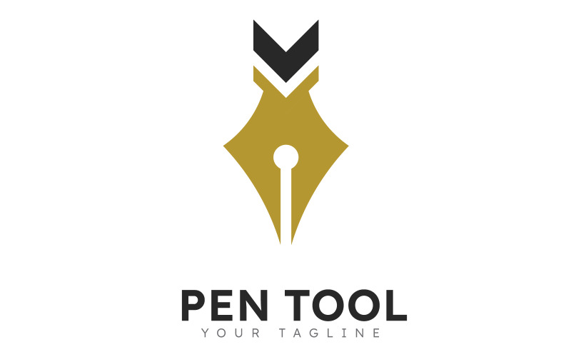 Pen logo tool gradiënt kleurrijke stijl vector V4