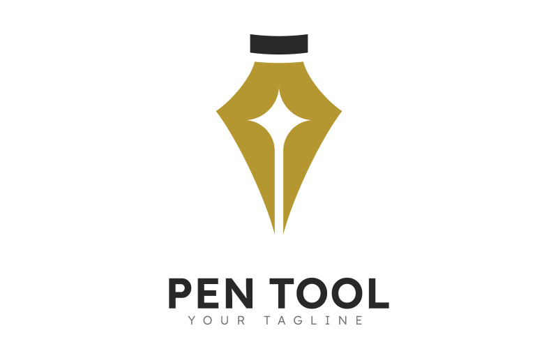 Penna logo strumento sfumatura stile colorato vettore V1